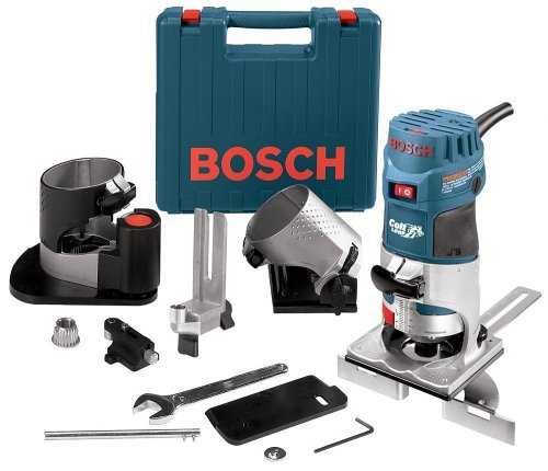 Bosch PR20EVSNK Colt Installers Kit 5.7 Amp 1 Horsepower Fixed Base Variable Speed Router with 4 Assorted Bases and Edge Guide