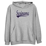 Sweatshirt Heather Gray  Retro Script Suriname  Country