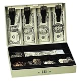 PM Company 04961 Combination Lock Steel Cash Box, 11-1/2w x 7-3/4d x 3-1/4h, Pebble Beige