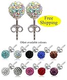 Swarowski Crystal Stud Earrings GlitZ JewelZ © - 5/16' (8MM) - Silver - made with over 100 Swarowski crystals - bling bling!! Comes packed in a lovely velvet pouch - Choose the colour & size from the menu below