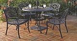 Home Styles Biscayne 5PC 48" Round Outdoor Dining Set in Black Finish