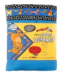 Fat Cat Doggy Hoots Fleece Dog Blanket, Large, Blue