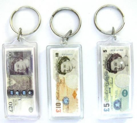 Childrens Toyshop  Toys : Sterling Note Design Key Ring 12/Card (227)