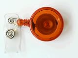 Retractable Badge Reel Translucent Orange