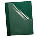 Oxford 58817 Clear Front Report Covers, 3-Tang, Green, Coated Back Cover, 25/box