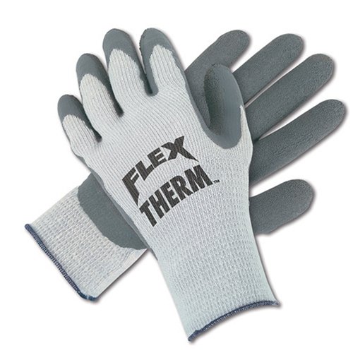 Memphis 9690 Dura-Therm Grey Natural Rubber Latex Palm Coated Cold Weather and Refrigerator Gloves, Size Small Sold by the Dozen Pairs