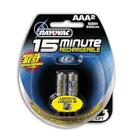 Rayovac  I-C3 15 Minute NiMH AAA Size Carded 2 Pack