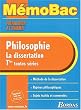 MEMO PREPA.EXAM. PHILO LA DISSERTATION    (Ancienne Edition)