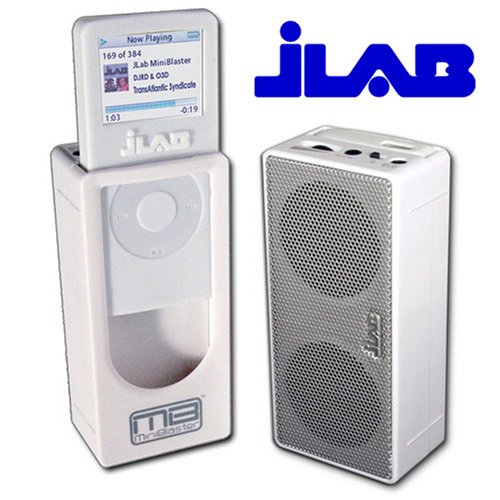 JLab Audio Miniblaster Portable Speaker for iPod nano 1G (White)