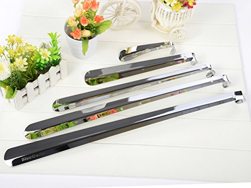 BlueCosto® Chrome-plated Metal Shoe Horn Solid Stainless Steel Long handle Shoehorn 5.9