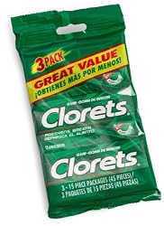 Clorets Peppermint Gum, 15-Piece, 3-Count Multi-Packs (Pack of 20)
