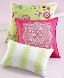 Tommy Hilfiger Rooftop Terrace Decorative Pillow, 18 Square Pink Bandana