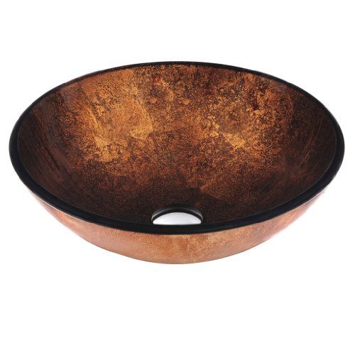 VIGO VG07505 Atlantis Glass Vessel Sink, Copper