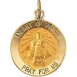 14K Yellow Gold Infant of Prague Medal - 25.00mm