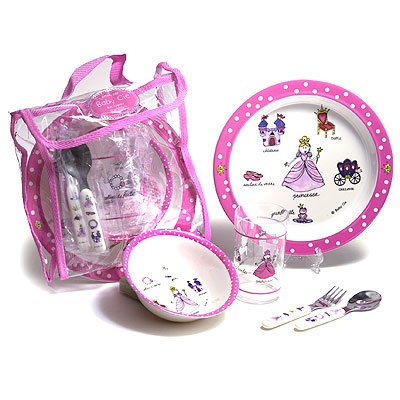 Baby Cie Childrens Melamine Dinnerware Lunch Set - Princess