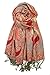 Achillea Soft Silky Multi Color Paisley Pashmina Double Layered Shawl Scarf Wrap Stole (Red)