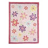 Hand-Tufted Polka Dot Flower Rug - 5x7'