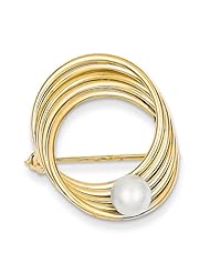 14k Yellow Gold Freshwater Cultured Pearl Pin. Metal Wt- 2.7g