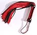 Flogger Adult Toy By GlobalDesire - 100% Soft Leather, Durable Construction - Practical, Ergonomic, Lightweight & Portable Design - Beginner Whip - More Than 50 Tails - Black & Red Color Combination