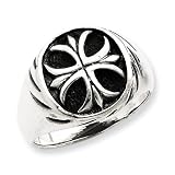 Sterling Silver Antiqued Cross Ring
