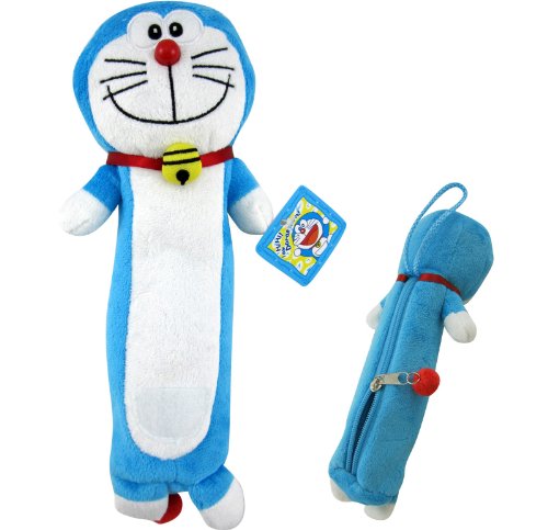 Blue Plush Doraemon Pencil Pouch and Cosmetic Bag