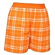 FALSE FLY - Orange and White Tartan Plaid Check Cotton Flannel Plaid check boxers boxer shorts exposed waist false fly