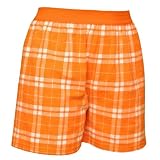 Orange and White Tartan Plaid Check Cotton Flannel Plaid check boxers boxer shorts available in 5 adult sizes exposed waist false fly