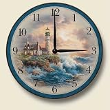 Lighthouse on the Rocks Nautical Kitchen Wall Clock