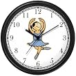 Blue Ballerina Ballet Dancer No.2 - Wall Clock by WatchBuddy Timepieces (Hunter Green Frame)