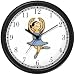 Blue Ballerina Ballet Dancer No.2 - Wall Clock by WatchBuddy Timepieces (White Frame)