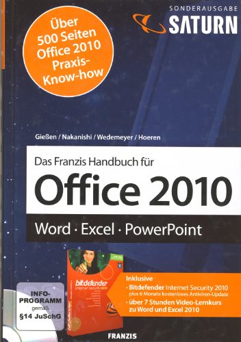 Produkt-Bild: Das Franzis Handbuch f&uuml;r Office 2010 - Word-Excel-PowerPoint - Sonderausgabe SATURN