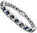 11.5ct Diamond & Blue Sapphire Tennis Bracelet 18k White Gold