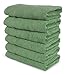 SALBAKOS 100% Turkish Cotton Hand Towel Set of 6 16x30 inch | Heirloom Quality | Hotel & Spa Collection | Ultra Soft, Super Absorbent, Long Lasting Hand Towels | Made in Turkey(Green, 6 Hand Towels)