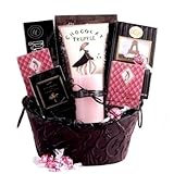 Pretty in Pink Gourmet Gift Basket for Women with Strawberry Scented Candle - Valentines Day Gift Idea for Her