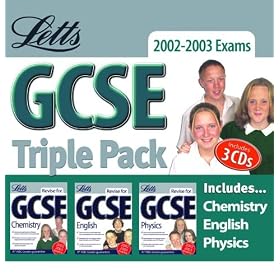 Letts GCSE 2002-2003 Exams Triple Pack: Chemistry, English, Physics