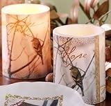 Pack of 4 Inspirational Moments LED Pillar Candles with Birds & Tree Accents 4