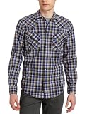 Ben Sherman Men's Laundered Poplin Western Long Sleeve Woven Shirt