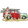 Surfin' Woodie Shaped Jigsaw Puzzle by Lewis T. Johnson 1000pc