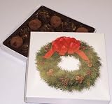 Scott's Cakes Cocoa Covered Dark and Pecan Dark Chocolate Truffles 1 Pound Wreath Box