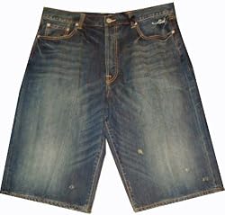 Men's Ed Hardy Shorts Blue Denim Jenny Dagger Lse Vintage Shorts Size 40