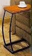 Black Metal and Oak Sofa Table