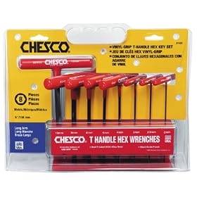 Chesco 81439 6-Inch 8-Piece Metric Vinyl-Grip T-Handle Set with Metal Stand