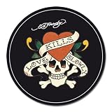 Ed Hardy Kissen Skull schwarz rund
