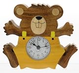 Animal Alarm Clock - Happy Mouse Design! Traditional Handmade Wooden Gifts. Sale! FREE P & P