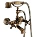 Wall-mount Two Handles Tub Faucet, Antique Brass Finish