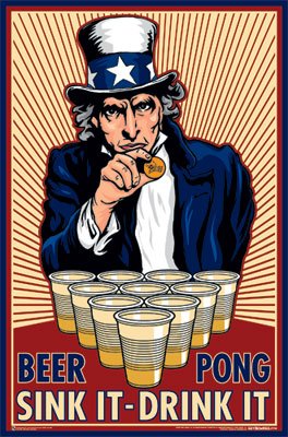 Beer Pong Subject Poster Print, 23x35