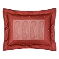 Fieldcrest Luxury Paisley Border Shams - Garnet