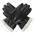 Luxury Lane Men's Pilot Microfleece Lined Lambskin Leather Gloves