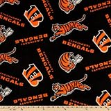 60'' Wide NFL Fleece Cincinnati Bengals Black/Orange Fabric By The Yard