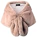 Caracilia Faux Fur Shawl Wrap Stole Shrug Winter Bridal Cover Up oufen2 L CA95